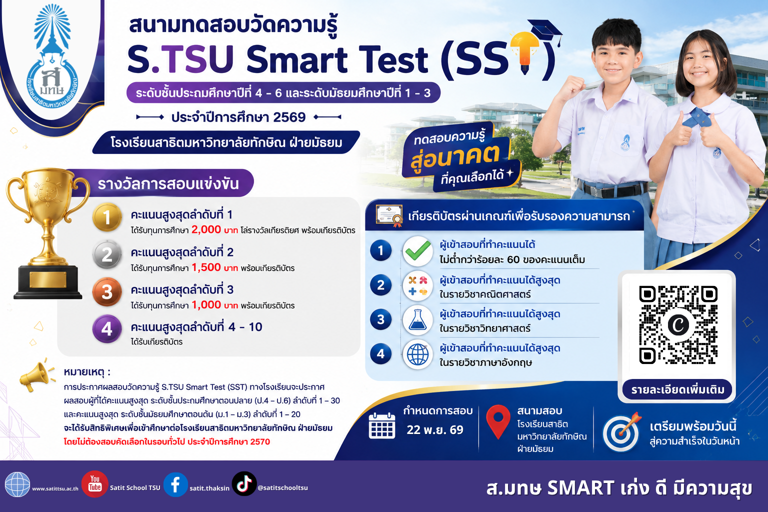 รางวัลการสอบแข่งขัน S.TSU Smart Test (SST)